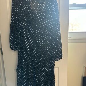 Elegant Black Dress with White Dots